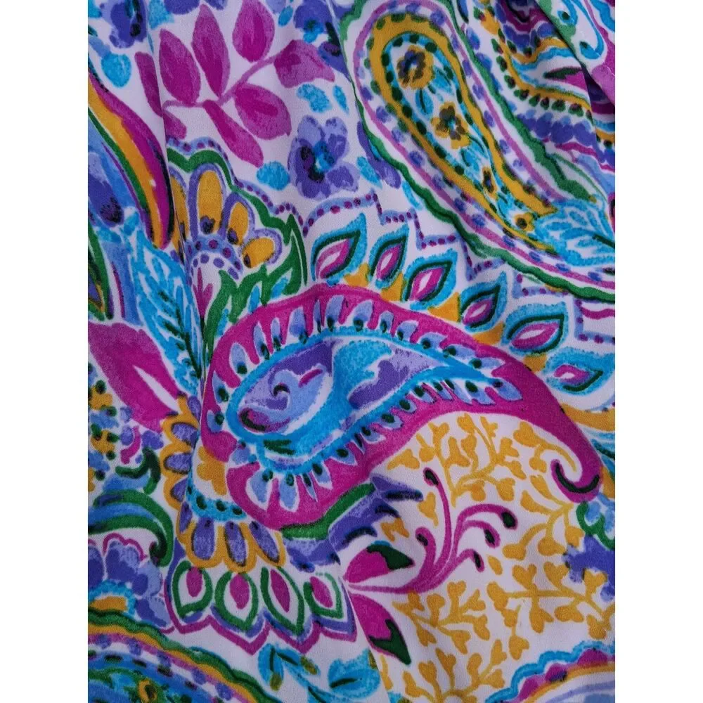 Cato Plus Size 22/24W Blue Pink Paisley Tiered Midi Dress - Boho - Picture 5 of 5